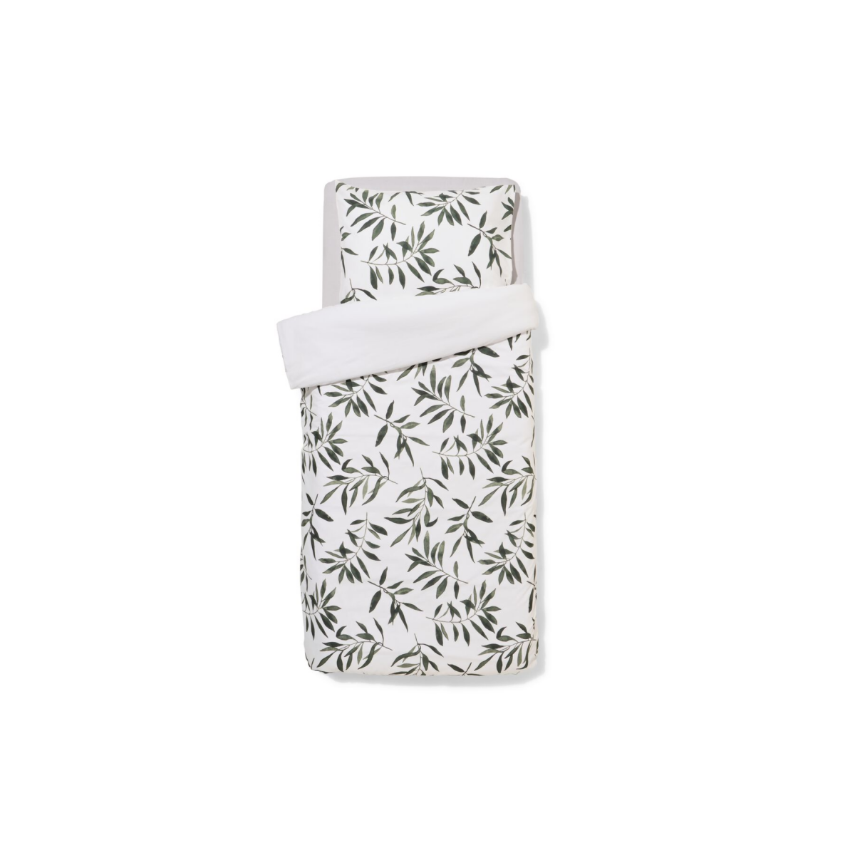 HEMA HEMA Dekbedovertrek 140x200/220cm Zacht Katoen Olijftakken Groen (groen)