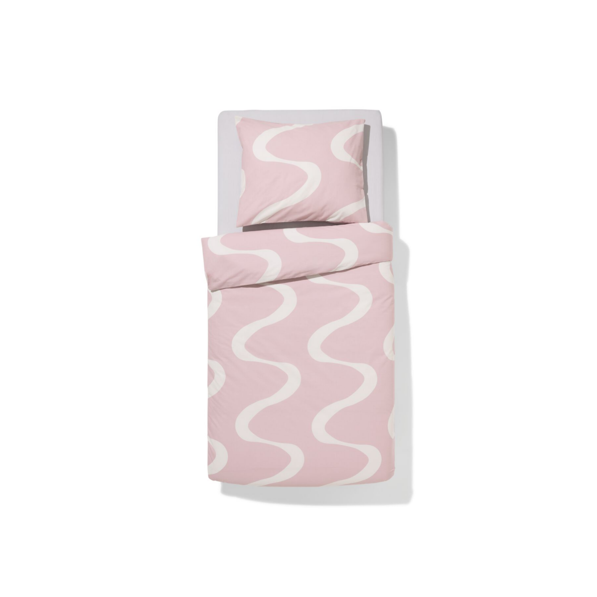 HEMA HEMA Dekbedovertrek 140x200/220cm Zacht Katoen Golven (lichtblauw)