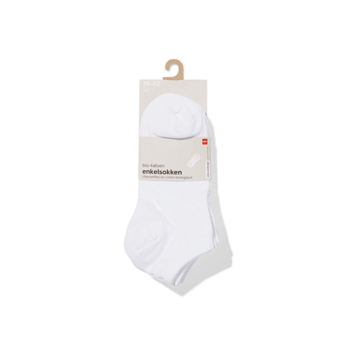 HEMA Heren enkelsokken - 5 paar wit (wit)