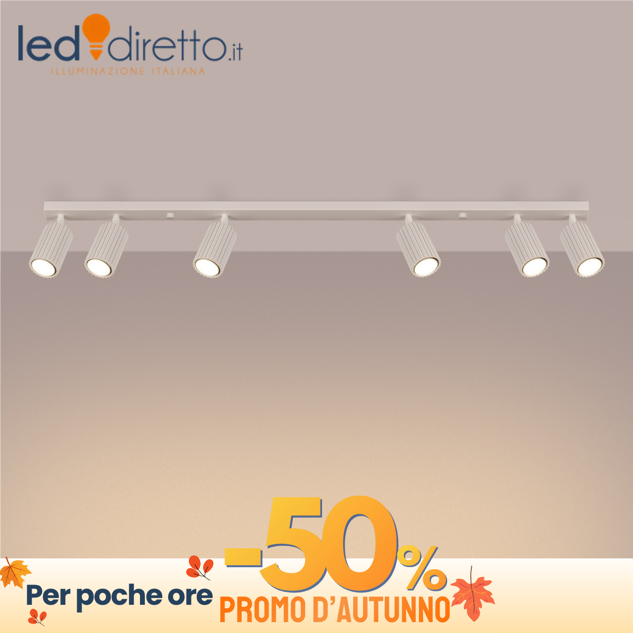Sollux Verde/Bianca/Beige Applique Da Soffitto Karbon 6L In Alluminio 6Xgu10