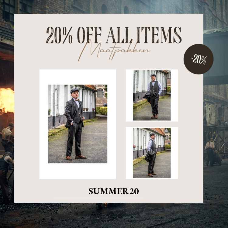 Maatpak Voor Heren | 3-delig Pak | Donkergrijs Windowpane Tweed | Michael Gray | Peaky Blinders | Peaky Blinders