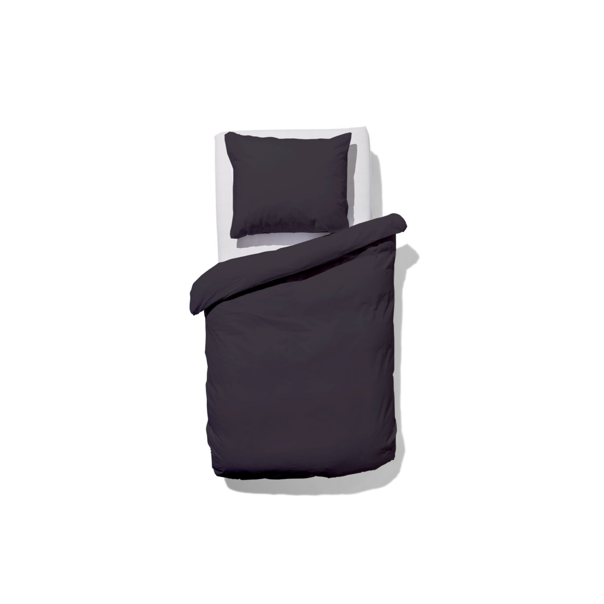 HEMA HEMA Dekbedovertrek 140x200/220cm Zacht Katoen Donkergrijs (donkergrijs)