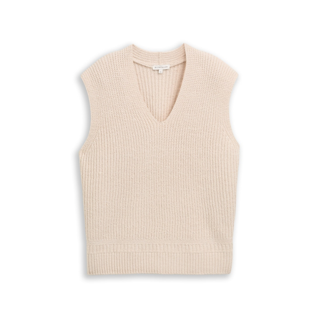 Tom Tailor - Damen Pullover - sand stone beige melange - Größe: XS - bei Tara-M