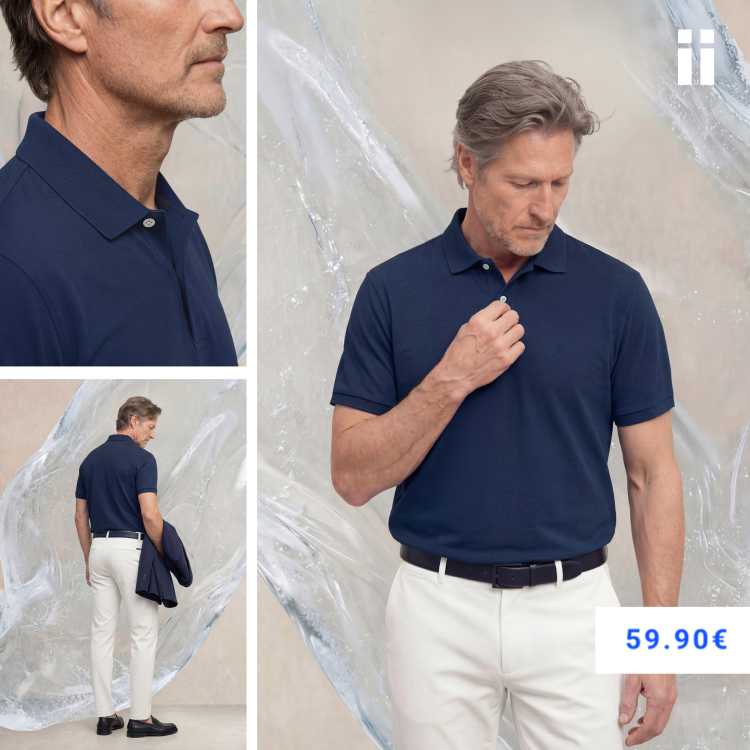 Polo manga corta hombre azul marino Ice