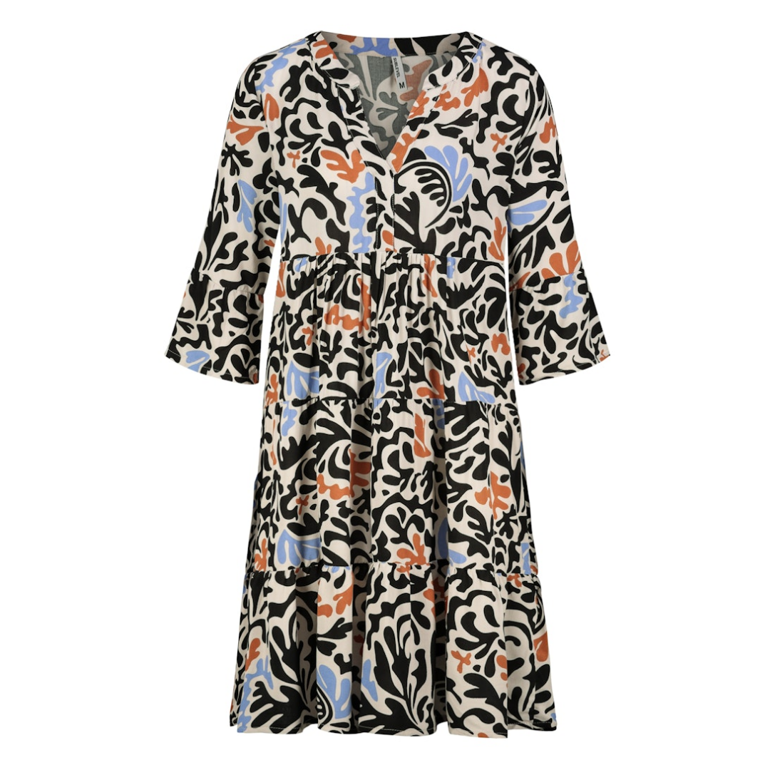 Eight 2 Nine - Damen Kleid - ornamental: black-brown-blue - Größe: M - bei Tara-M