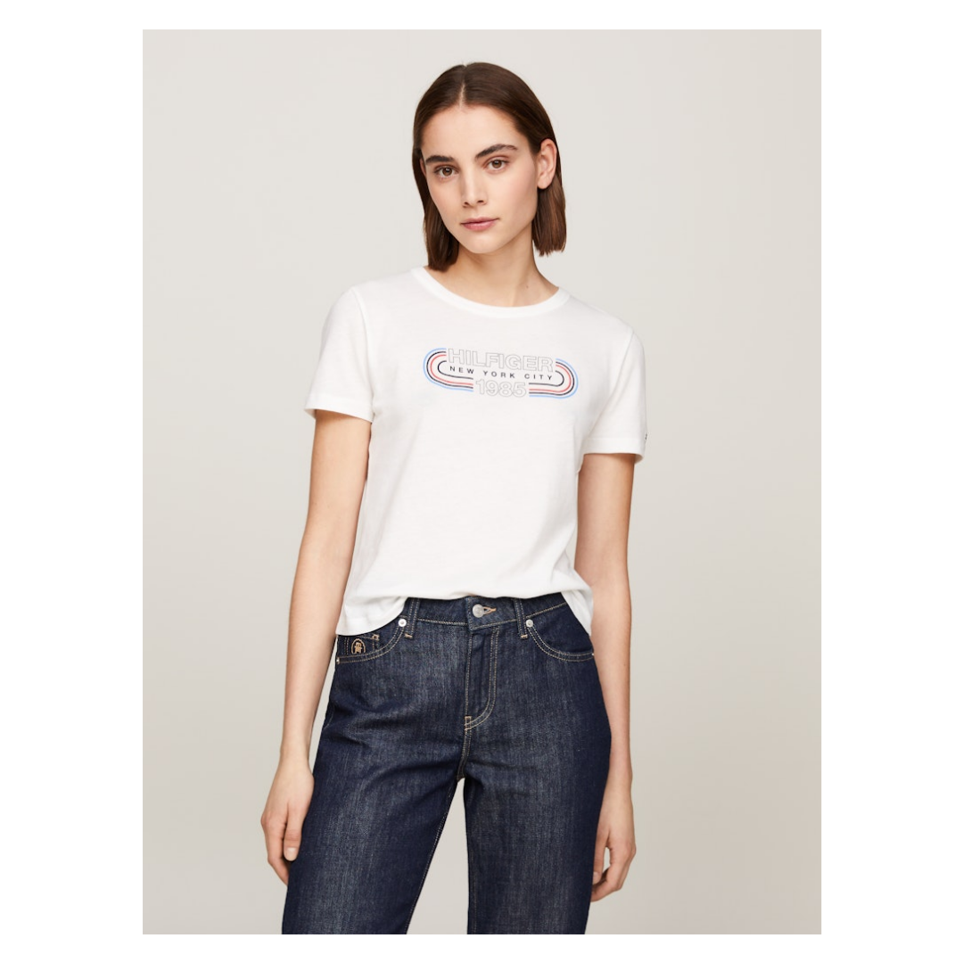 Tommy Hilfiger - Damen T-Shirt - Weiß - Größe: XL - bei Tara-M