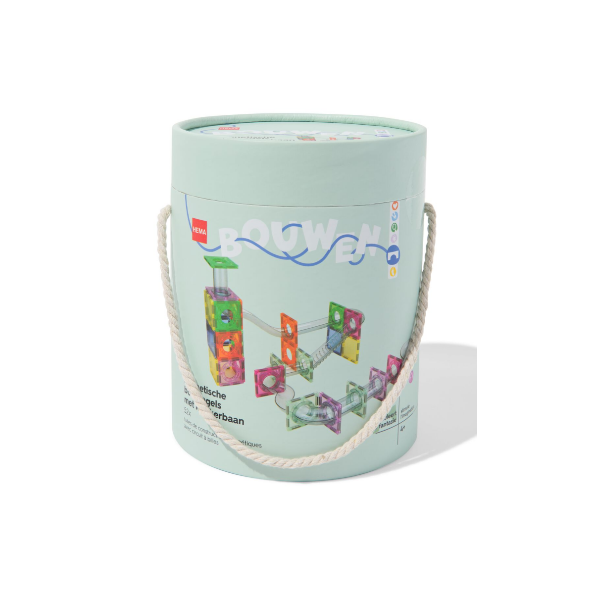 HEMA Magnetische bouwtegels met knikkerbaan 52-delig