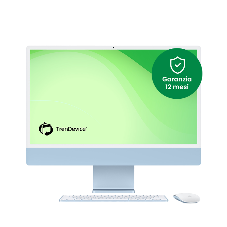 iMac 24" 2024 M4 2 Porte 256 GB Blue A 16 GB CPU 8 Core - GPU 8 Core Ricondizionato