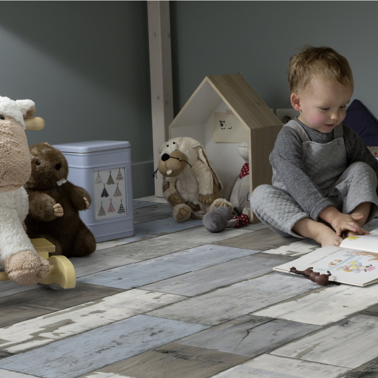 Rouleau 4m de sol PVC effet bois pose sans colle fisherman ocean Gerflor - 3000 cm x 400 cm x 0.2 cm