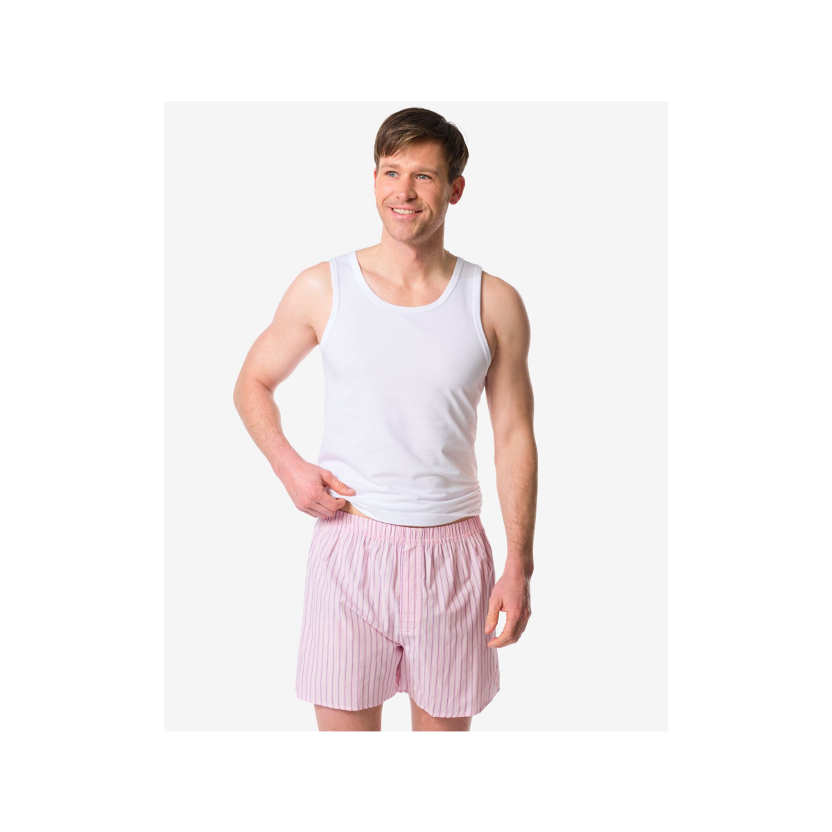 HEMA Losse herenboxer strepen roze (roze)