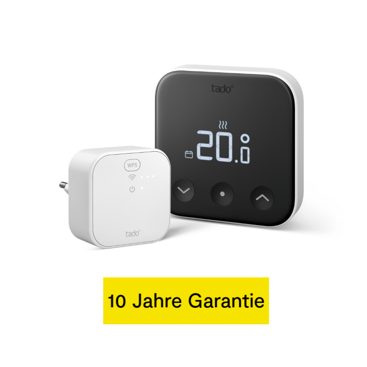 tado° X Starter Kit Smartes Thermostat für Fußbodenheizung und Einzelraumsteuerung (230V) + Bridge - Weiß
