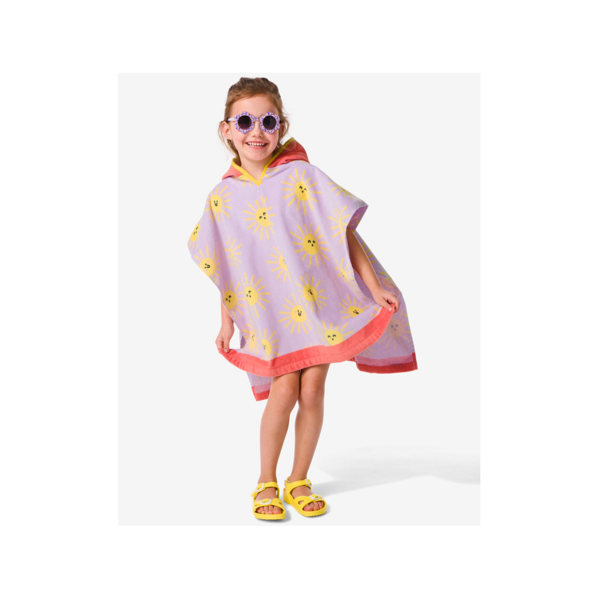 HEMA Kinder strandponcho 60x60cm zon (multi)