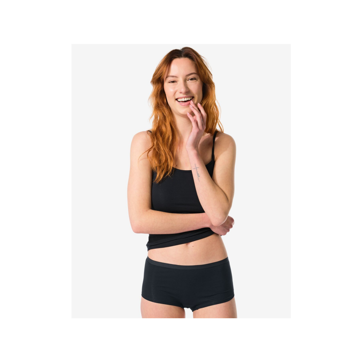 HEMA Damesboxer perfect comfort katoen zwart (zwart)