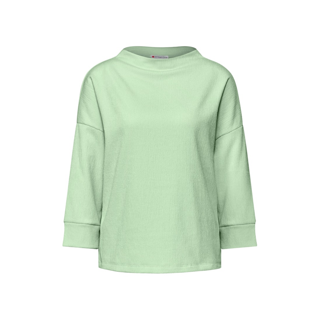 Street One Struktur Shirt Polyester-Viskose-Elasthan Gleam Green Mel