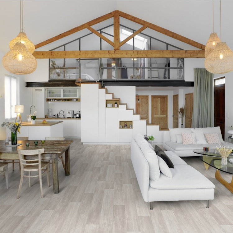 Rouleau 4m de sol PVC effet bois pose libre hudson white Gerflor - 2500 cm x 400 cm x 0.29 cm