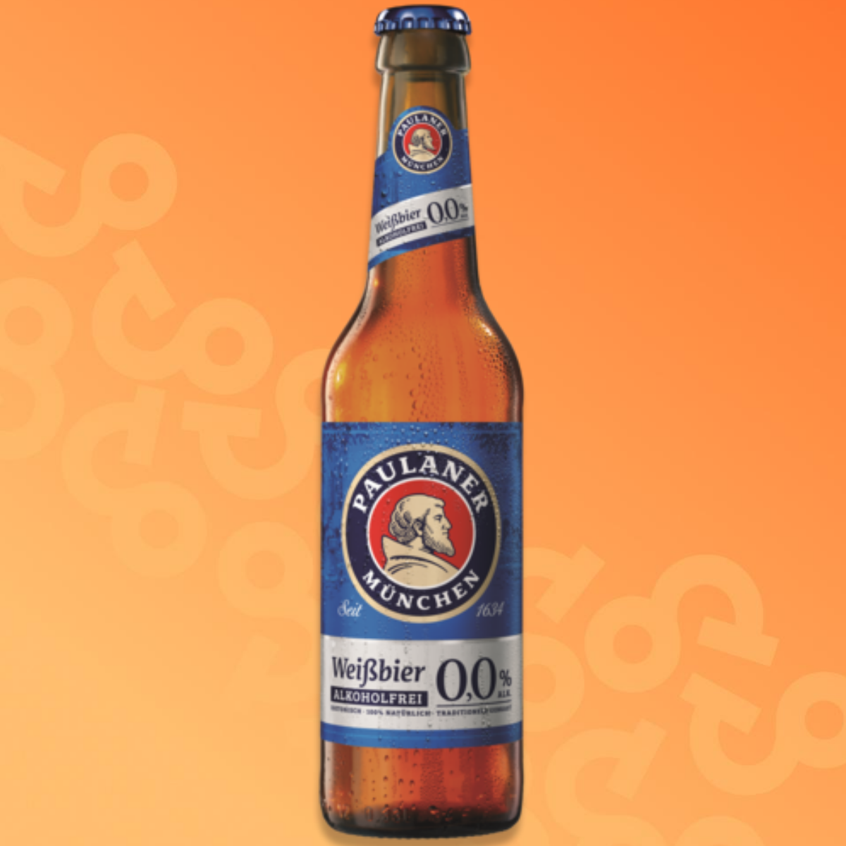 Bottle of Paulaner Weissbier 0.0 33 cl