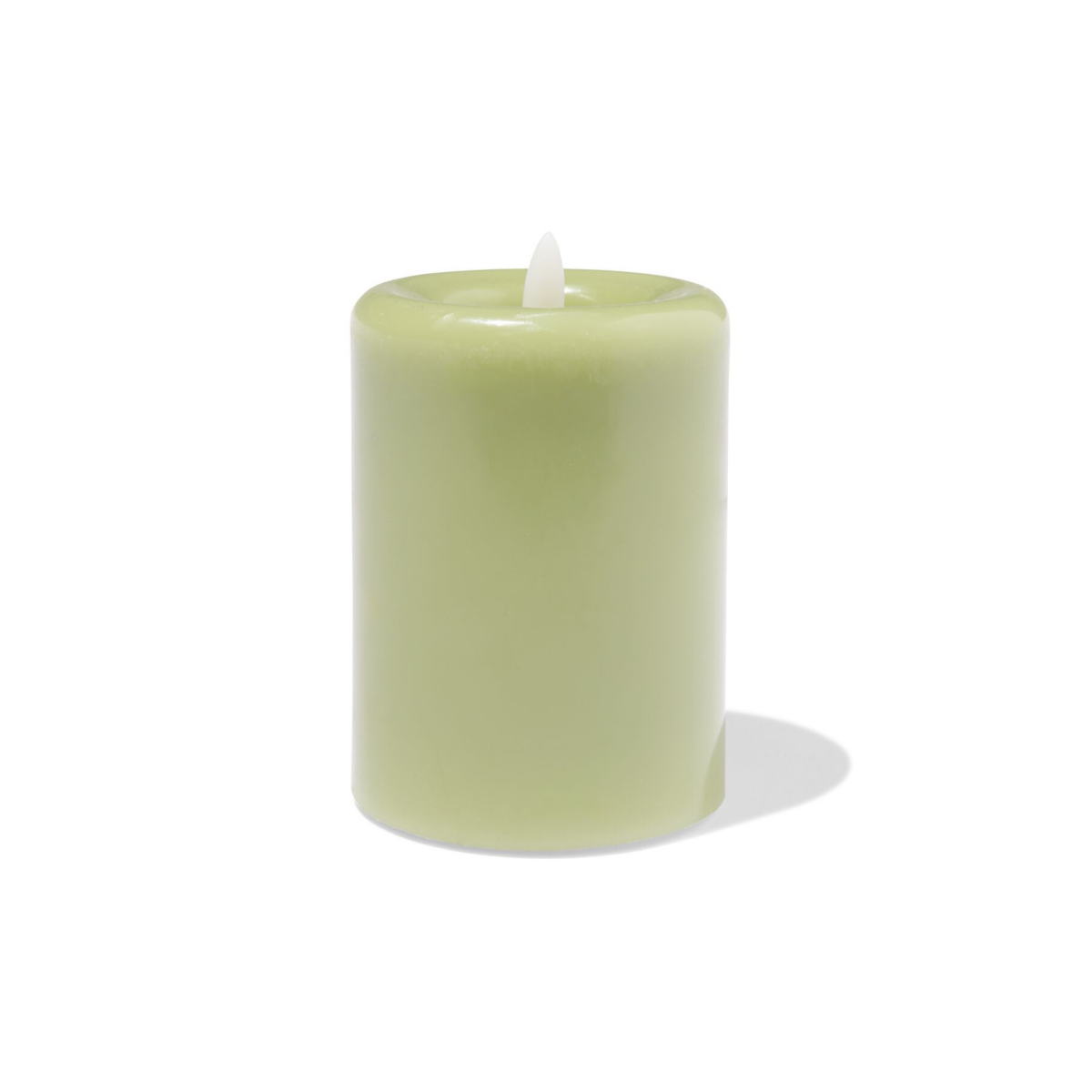 HEMA HEMA Led-stompkaars ⌀7.5x10cm Glad Groen (groen)