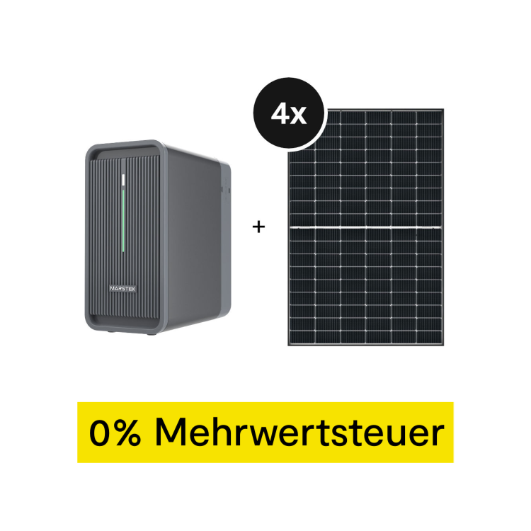 Marstek Balkonkraftwerk (4x Viessmann Vitovolt 300-DG 450 Wp) mit Saturn B2500-D Speicher (+GRATIS Hombli Lichterkette)