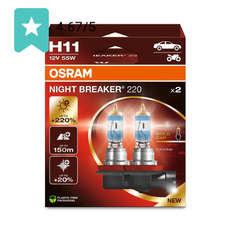 Osram Night Breaker 220 H11 12V 55W - 64211nb220-2hb - 2 stuks | Dutch Performance Products