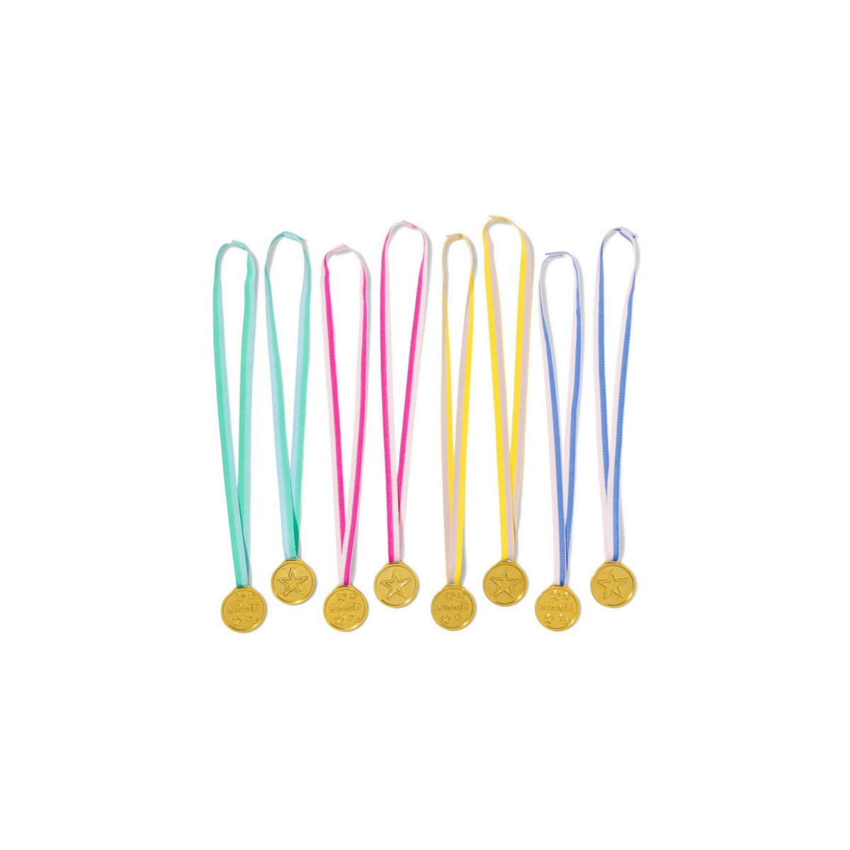 HEMA Uitdeel medailles 3.5cm ster - 8 stuks (multicolor)