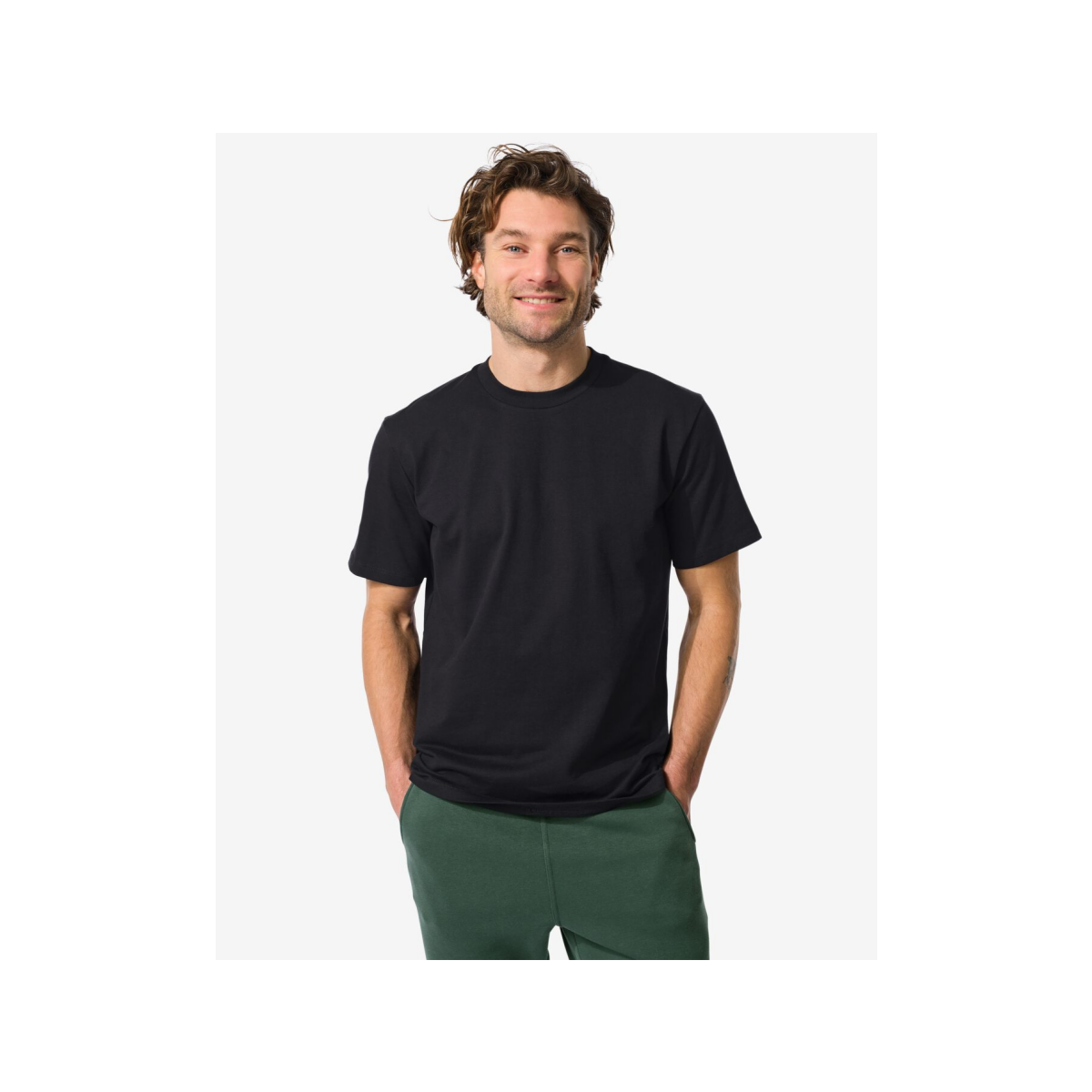 HEMA Heren T-shirt relaxed fit zwart (zwart)