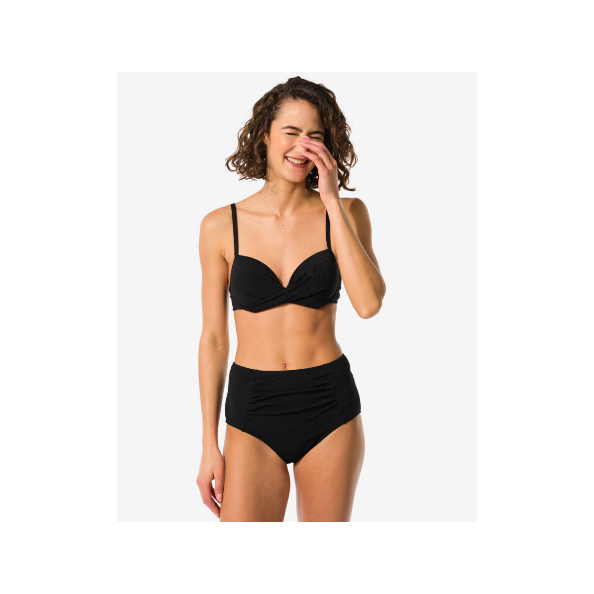 HEMA Dames bikinibroekje control hoge taille zwart (zwart)