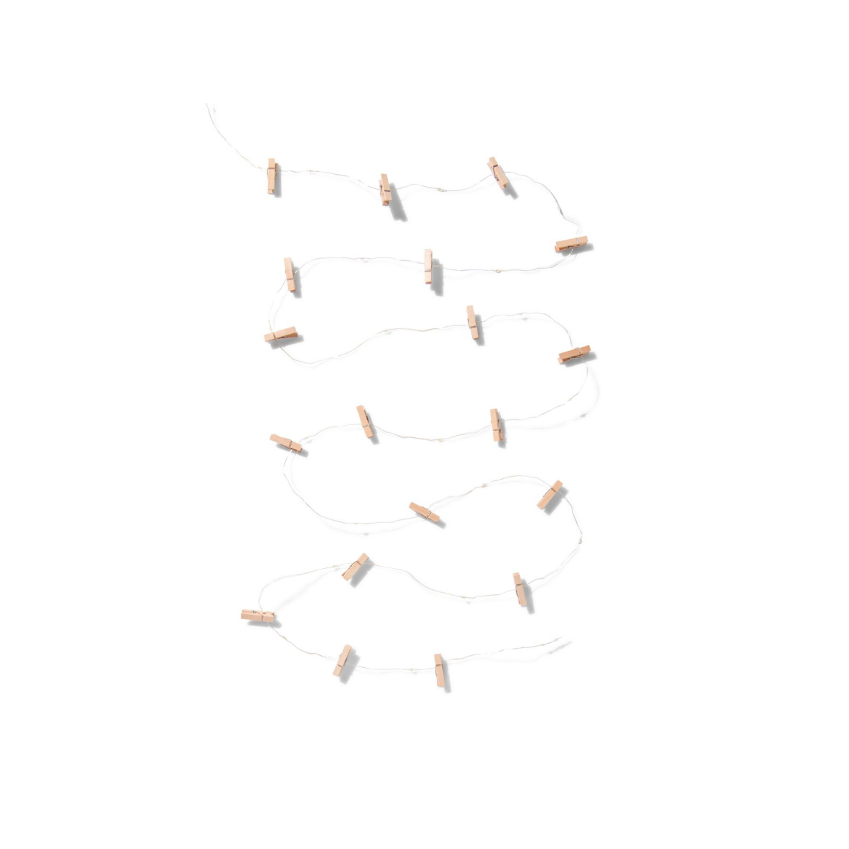 HEMA Lichtsnoer 3.25m met 20 lampjes en 19 clipjes glitter