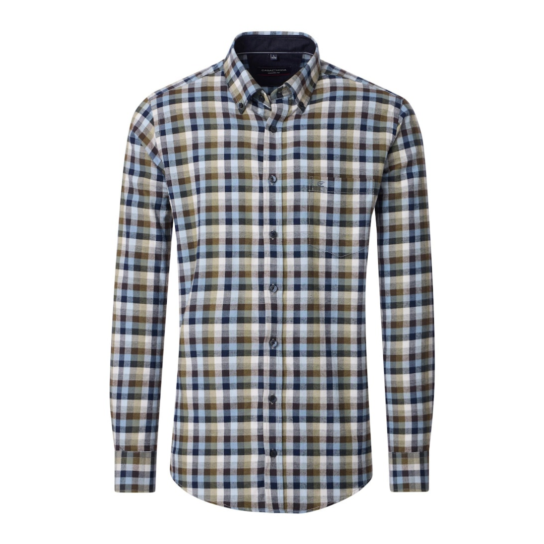 CASAMODA - Herren Langarmhemd - Grün - Größe: 3XL - bei Tara-M