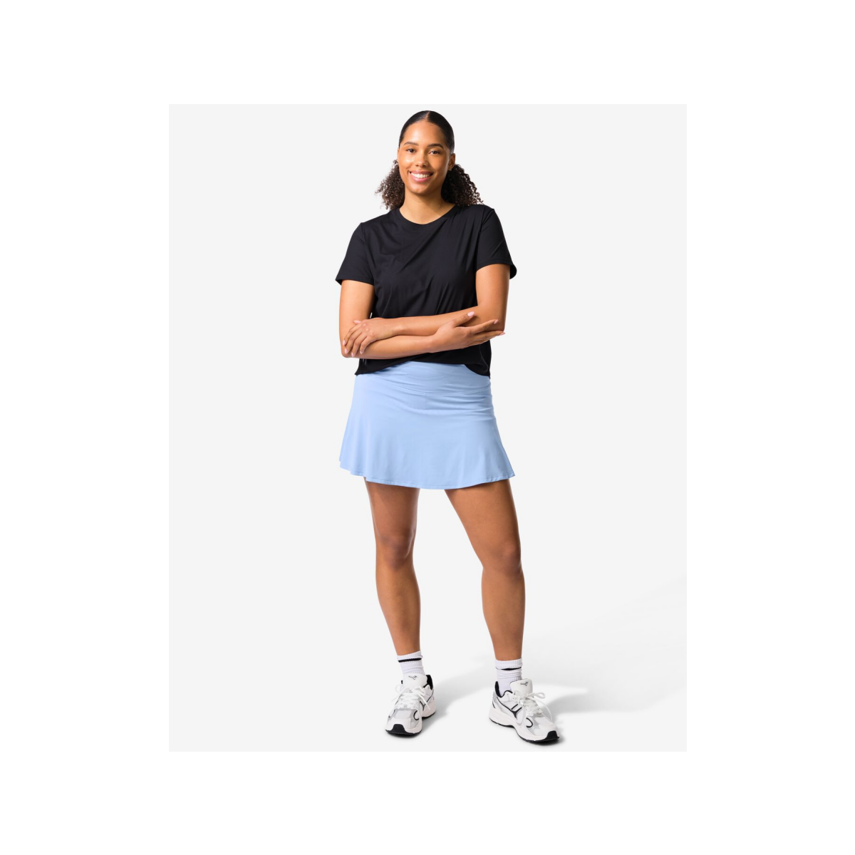 HEMA HEMA Damessportrokje Met Binnenbroekje Lichtblauw (lichtblauw)