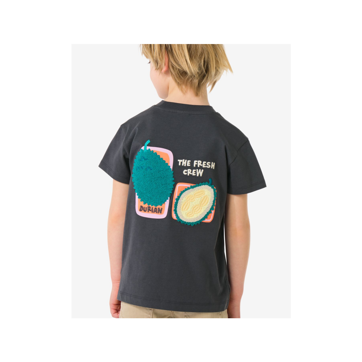 HEMA Kinder T-shirt fruit donkergrijs (donkergrijs)