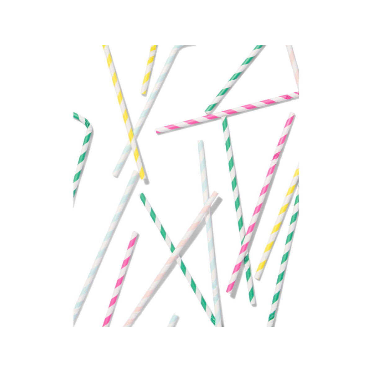 HEMA HEMA Papieren Rietjes Gestreept - 100 Stuks (multicolor)