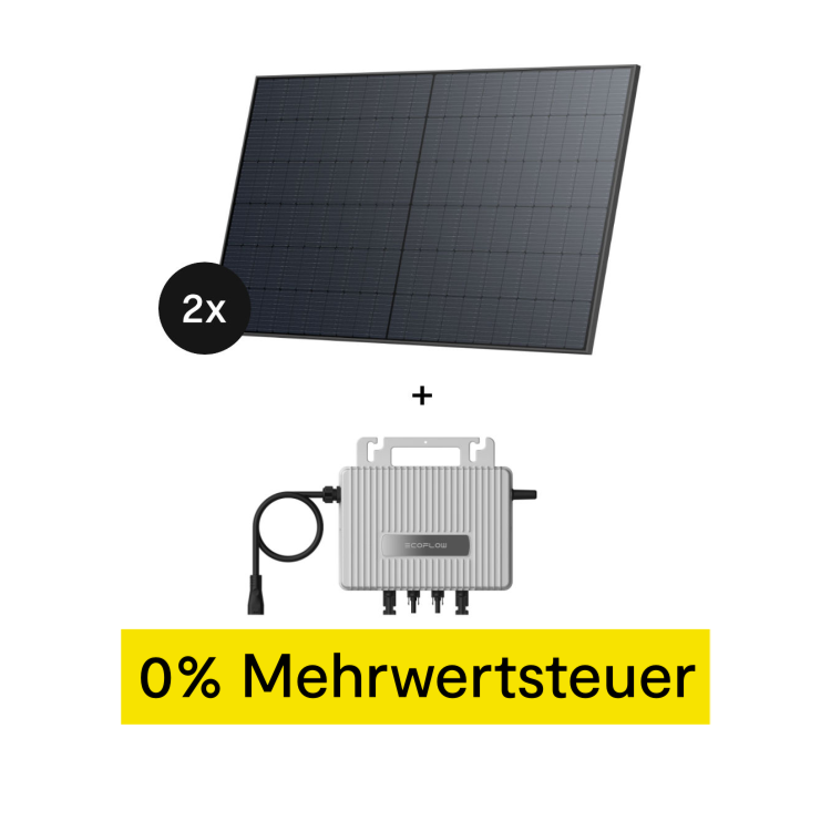 EcoFlow Erweiterungs-Set - Rigid Solar Panel 2x 520W mit STREAM Wechselrichter (0% MwSt. für PV) (+GRATIS Hombli Lichterkette)