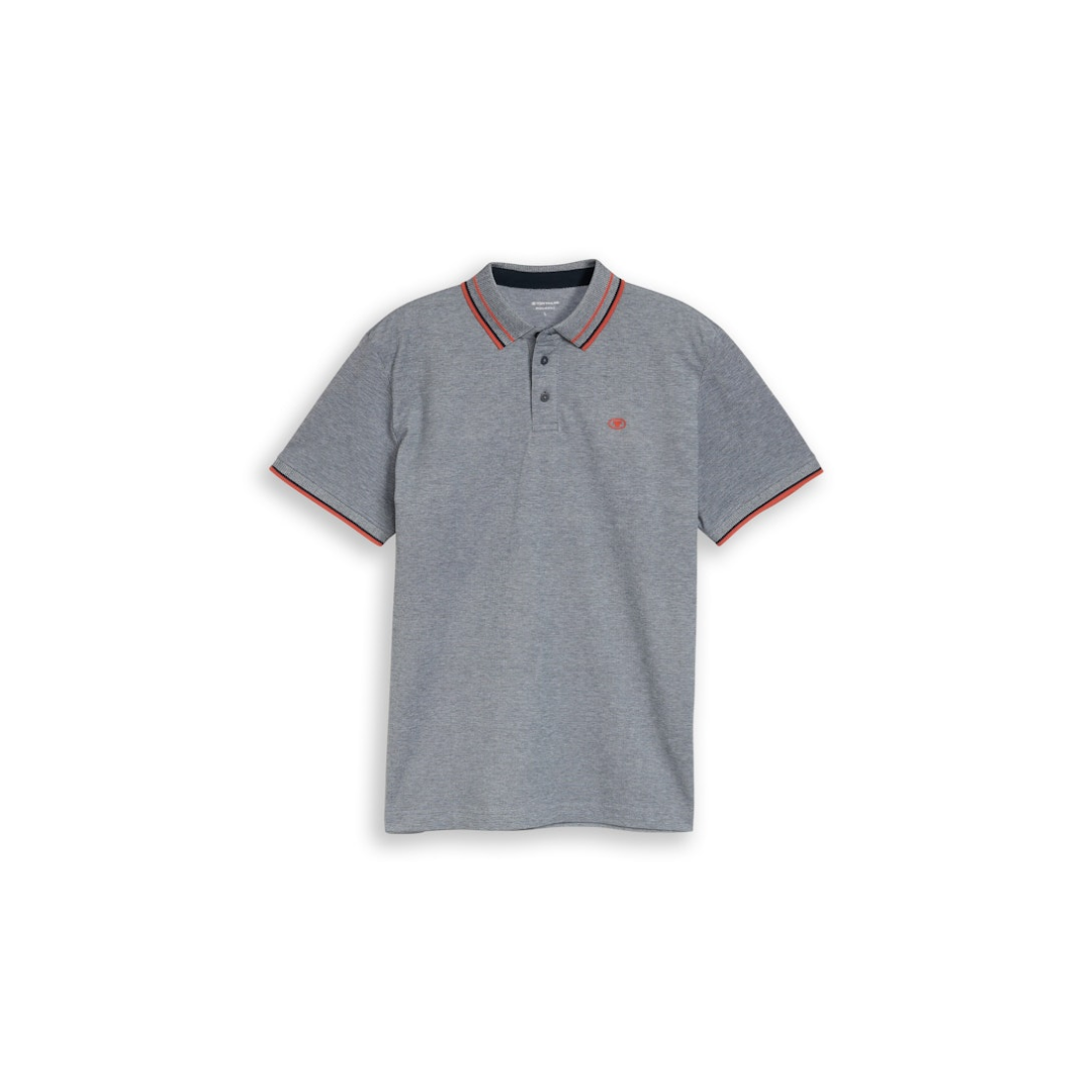 Tom Tailor - Herren Poloshirt - navy white two tone pique - Größe: S - bei Tara-M