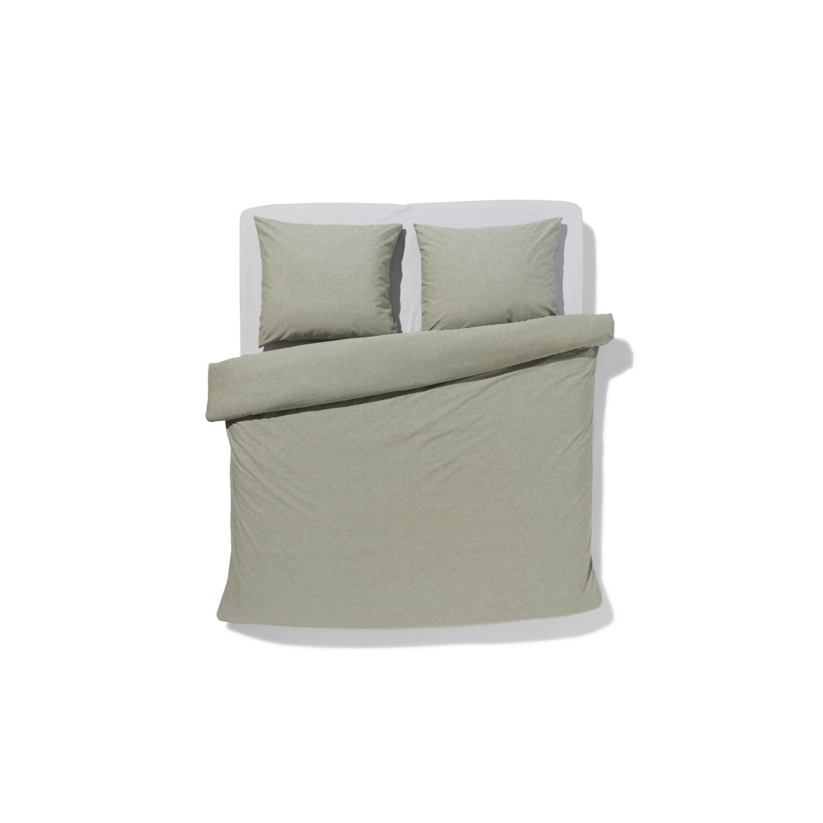 HEMA HEMA Dekbedovertrek 240x200/220cm Chambray Groen (groen)