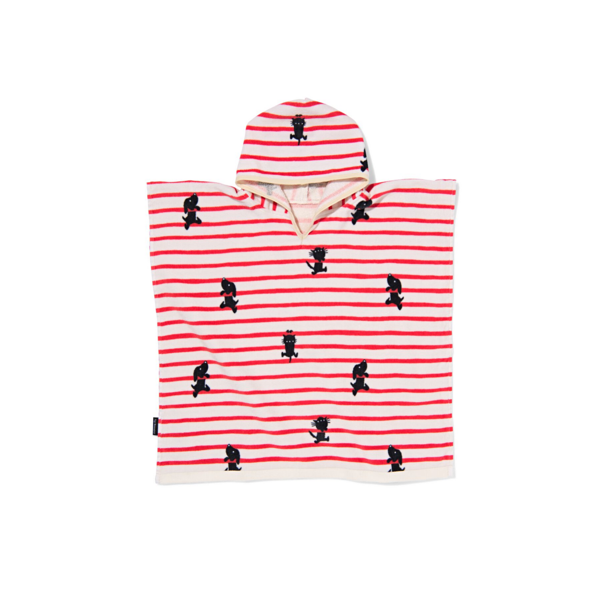HEMA HEMA Takkie Kinderponcho 60x60cm Strepen (rood)
