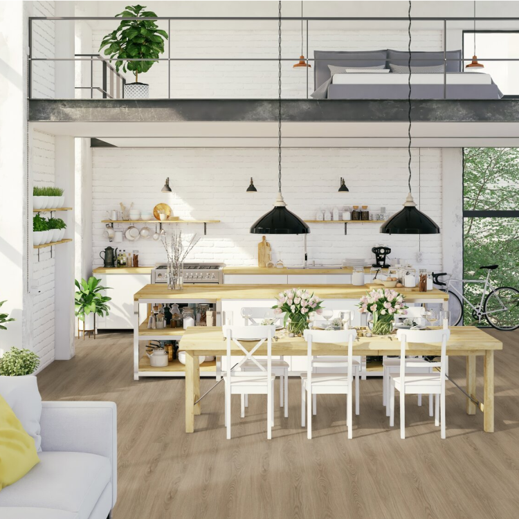 Lame de sol PVC effet bois clipsable scandinav dark Gerflor - 123.9 cm x 21.2 cm x 0.42 cm