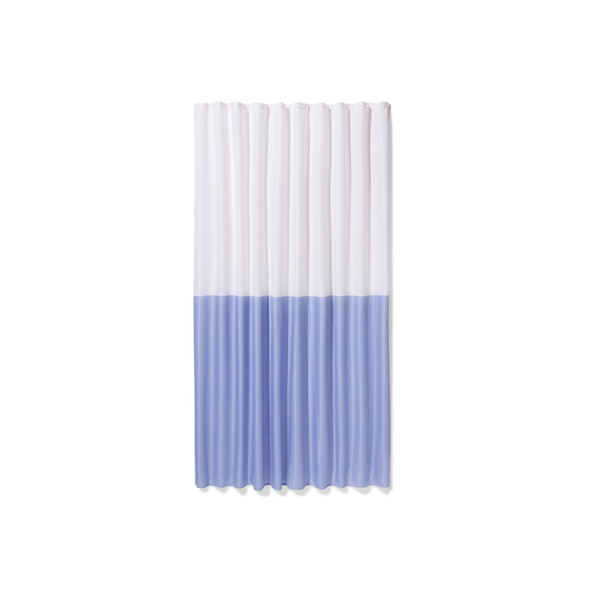 HEMA Douchegordijn 180x200cm polyester linnenlook blok blauw (blauw)