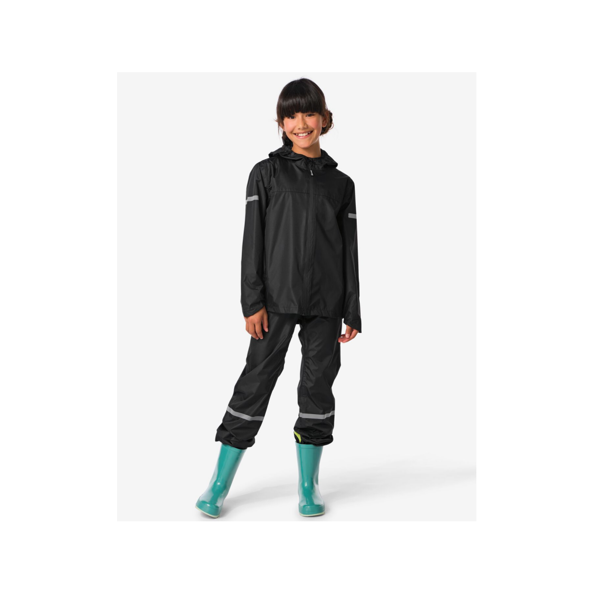 HEMA Regenbroek voor kinderen lichtgewicht waterdicht zwart (zwart)
