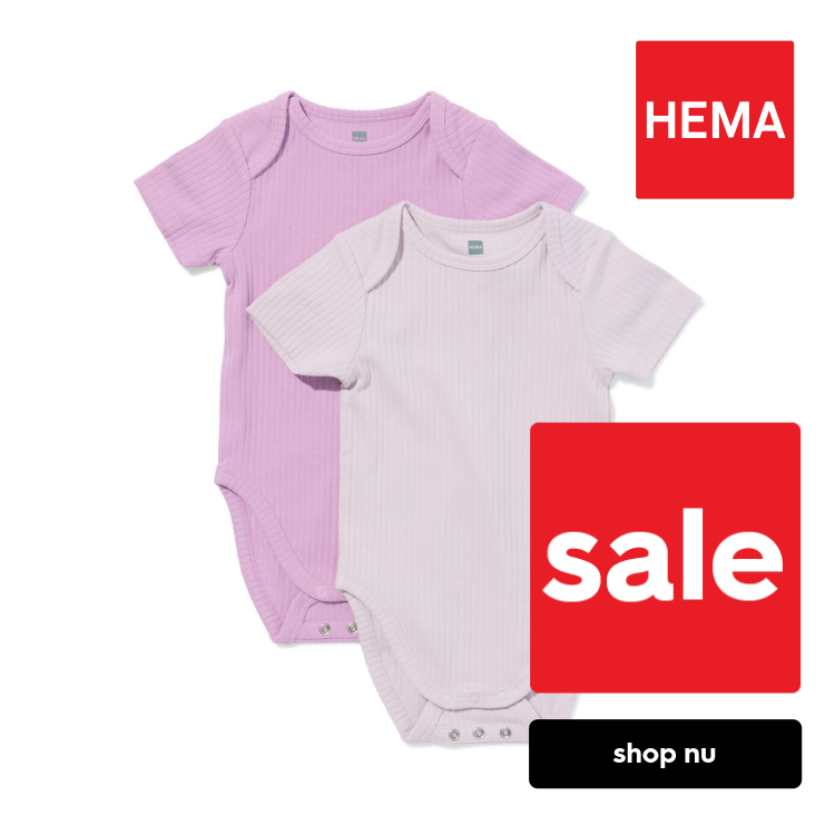 HEMA Babyromper LENZING™ ECOVERO™ rib - 2 stuks lila (lila)