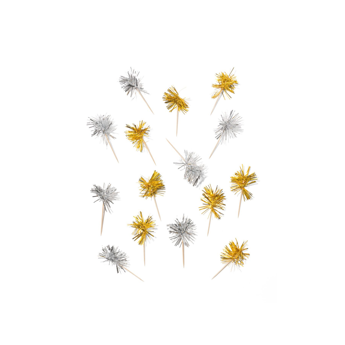 HEMA HEMA Cocktailprikkers 8cm Goud-zilver - 15 Stuks (goud)