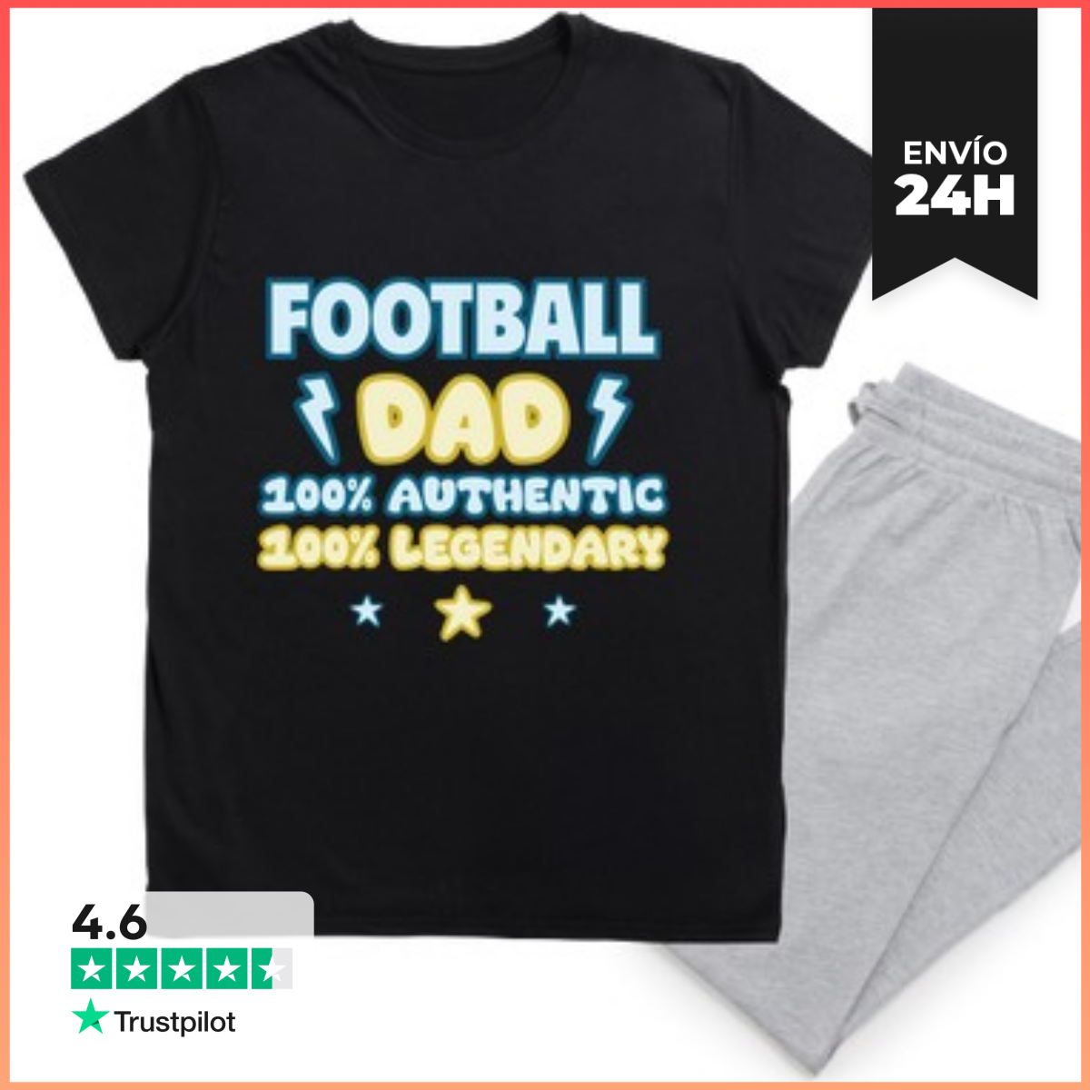 Pijama Papá futbolista fútbol Día del Padre laTostadora