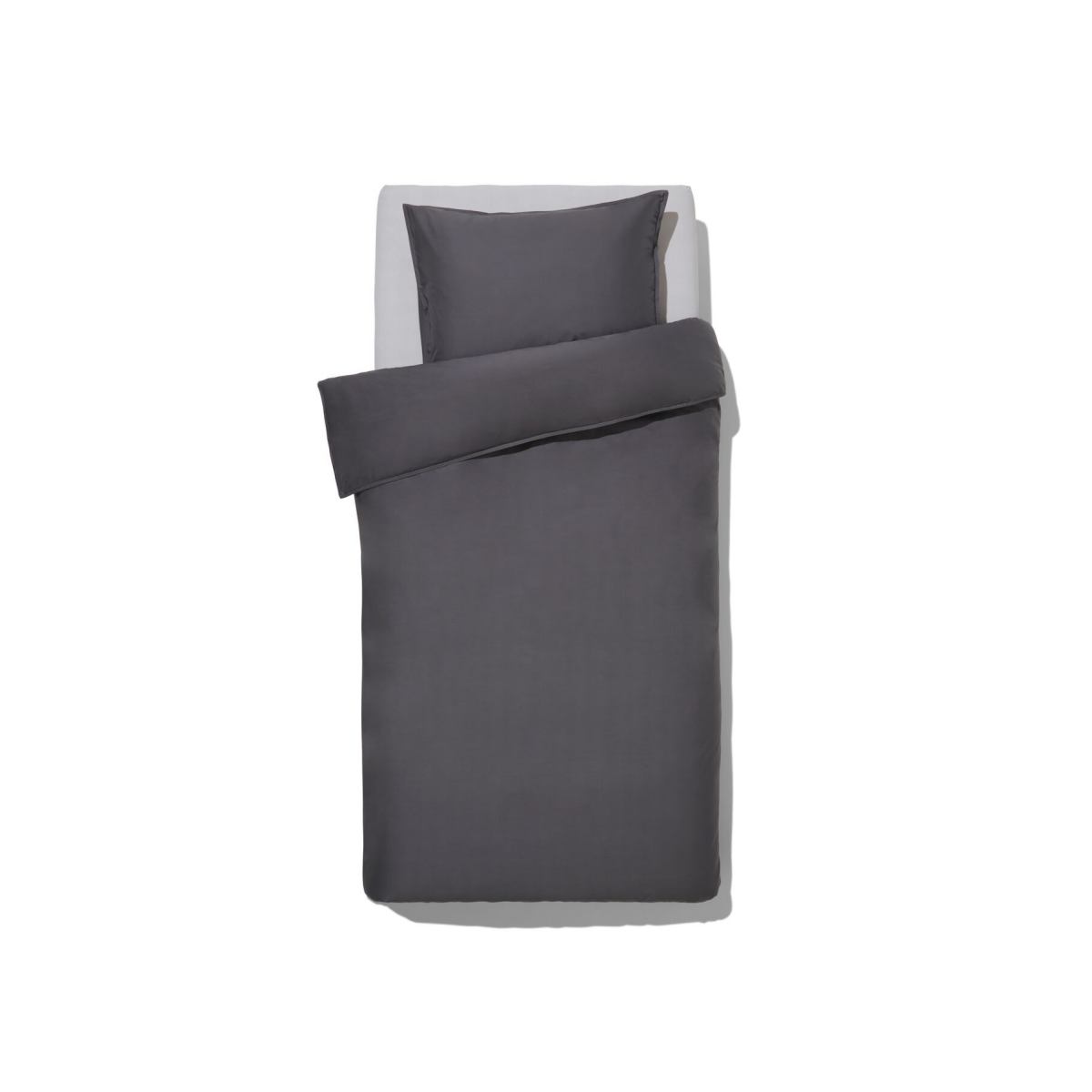 HEMA HEMA Dekbedovertrek 140x200/220cm Percal Donkergrijs (donkergrijs)