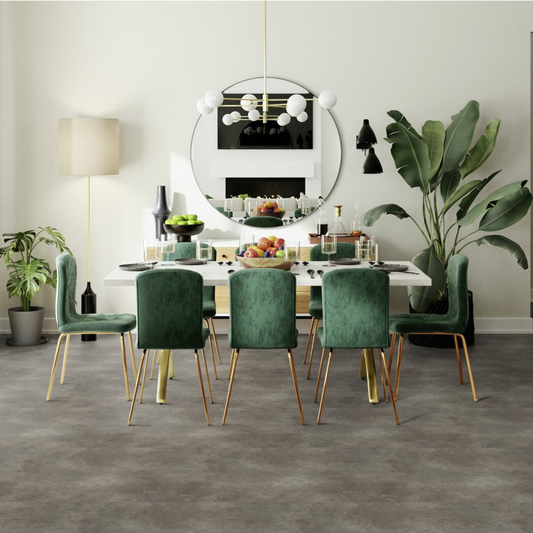 Rouleau 4m de sol PVC effet béton pose libre leone charcoal Gerflor - 3000 cm x 400 cm x 0.25 cm