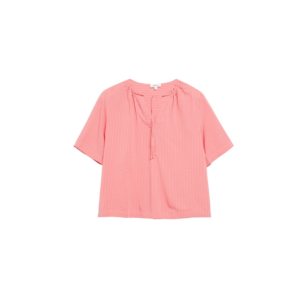 s.Oliver - Damen Kurzarmbluse - pink1 - Größe: 44 - bei Tara-M