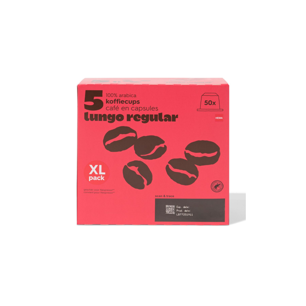 HEMA Koffiecups lungo regular - 50 stuks