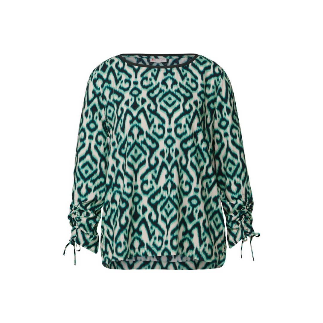 Street One Bluse Raffung Arm Viskose Hunter Green