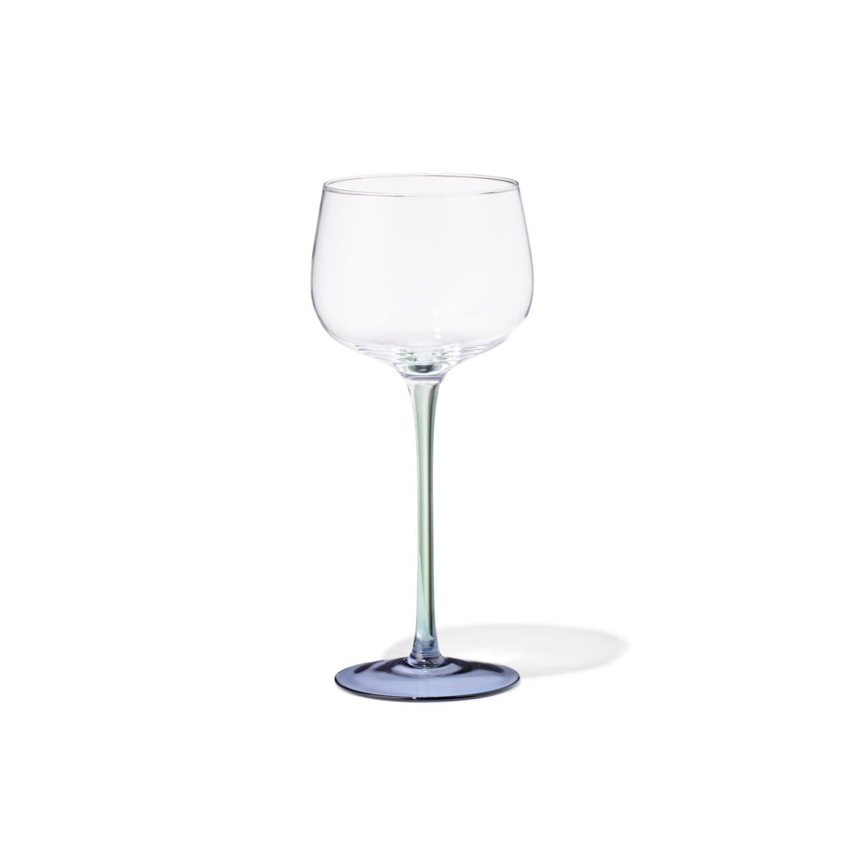 HEMA HEMA Wijnglas 230ml Glas Groen Met Blauw (multi)