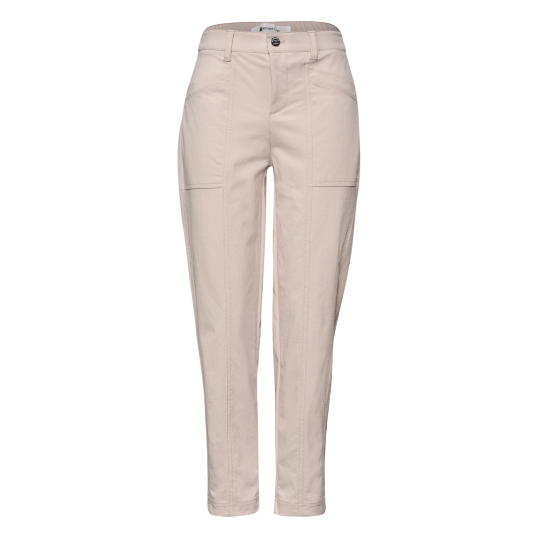 Street One High Waist Barrel Leg Hose Clay Sand