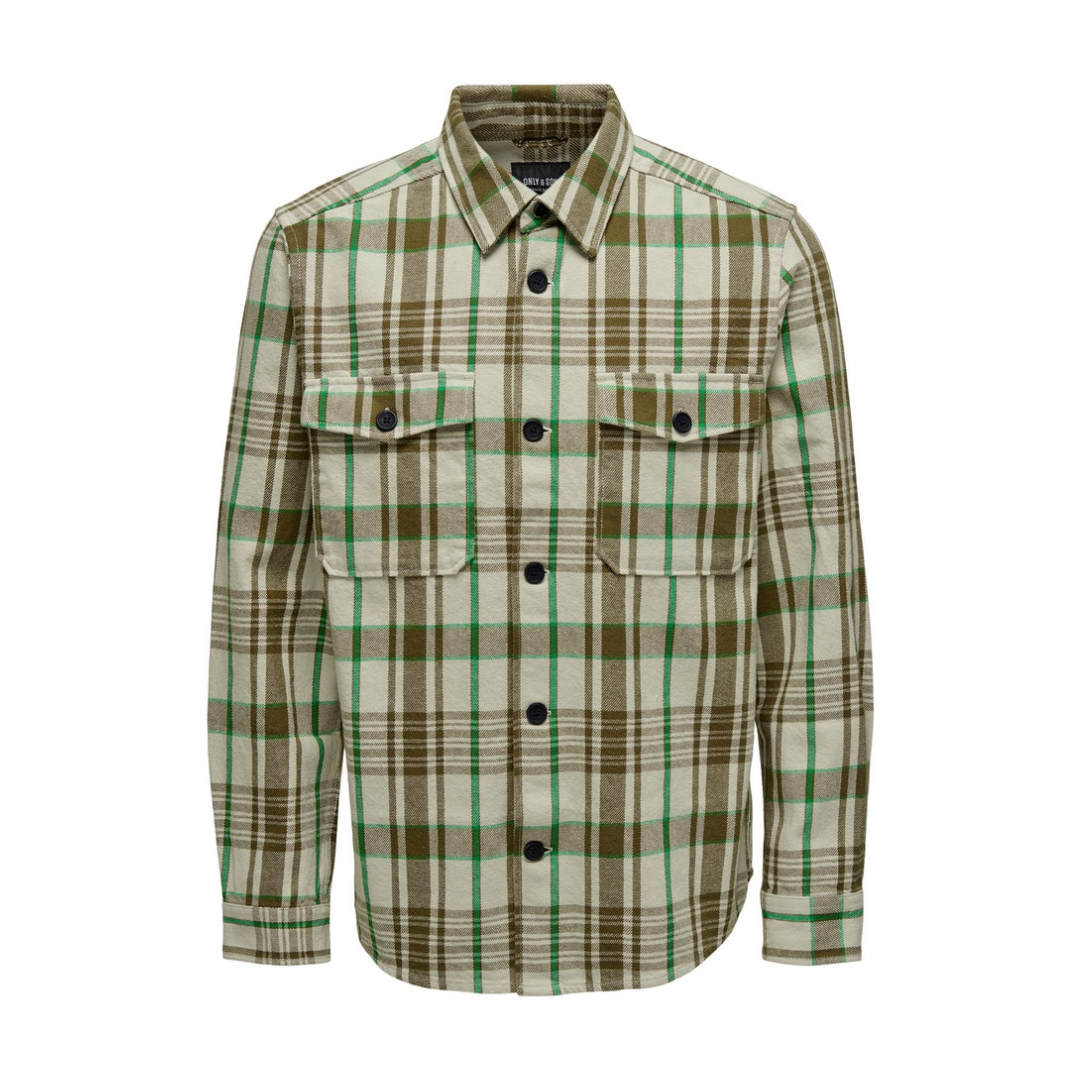 Only & Sons - Herren Langarmhemd - Grünk - Größe: L - bei Tara-M