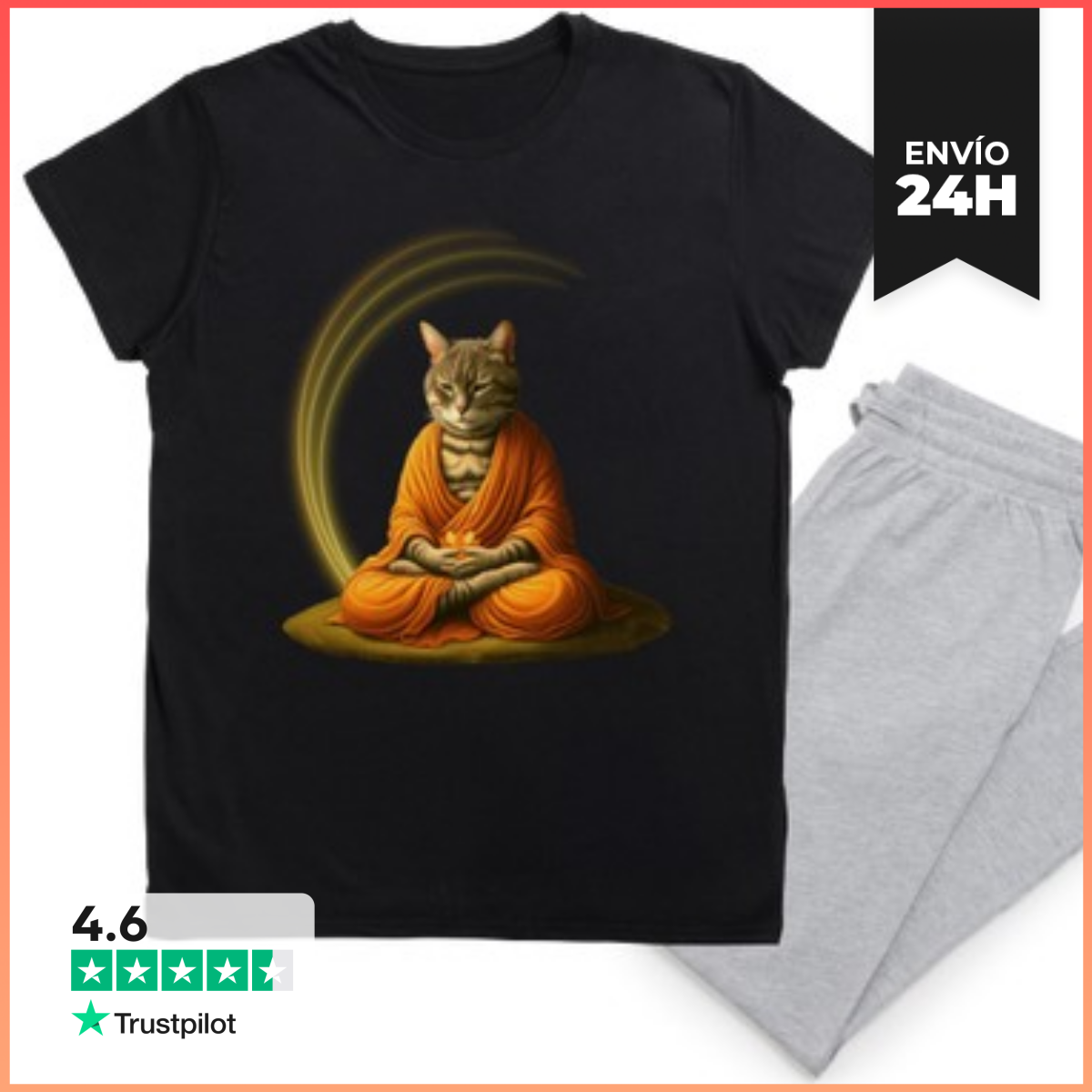Pijama Gato Zen Meditando laTostadora